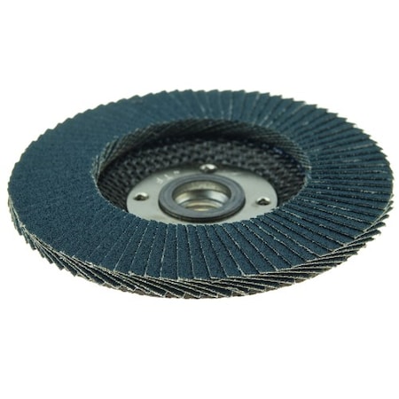 Weiler 4-1/2" Abrasive Flap Disc, Flat (TY27), 80Z, 5/8"-11 UNC 31410